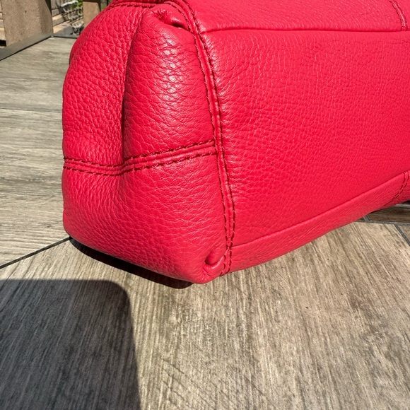 EUC! Coach Red Lexy Pebbled Leather Shoulder Bag - Picture 8 of 14